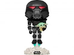 Dragons Trading EEExclusive Star Wars: The Mandalorian Dark Trooper With Grogu Glow-in-The-Dark Vinyl