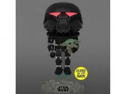 Dragons Trading EEExclusive Star Wars: The Mandalorian Dark Trooper With Grogu Glow-in-The-Dark Vinyl